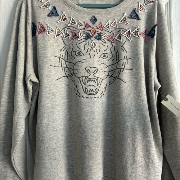 Anthropologie Women’s M, Luna Mercantile Patchwork Sweatshirt, BNWT - Picture 3 of 7